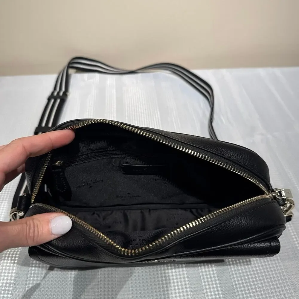 Kate Spade New York Rosie pebbled leather flap camera bag‎ purse in black